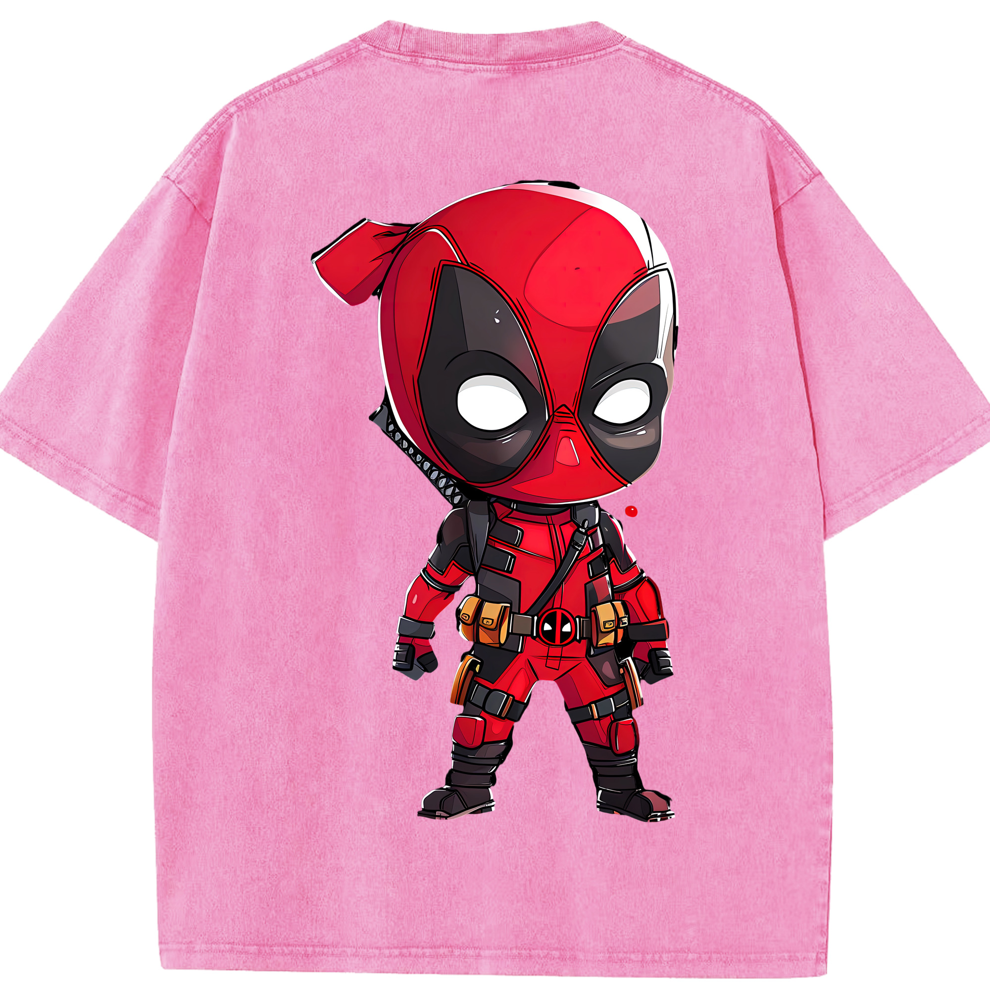 （画像用） Deadpool デッドプール 綿100% ヴィンテージ風 半袖Tシャツ（背面プリント）